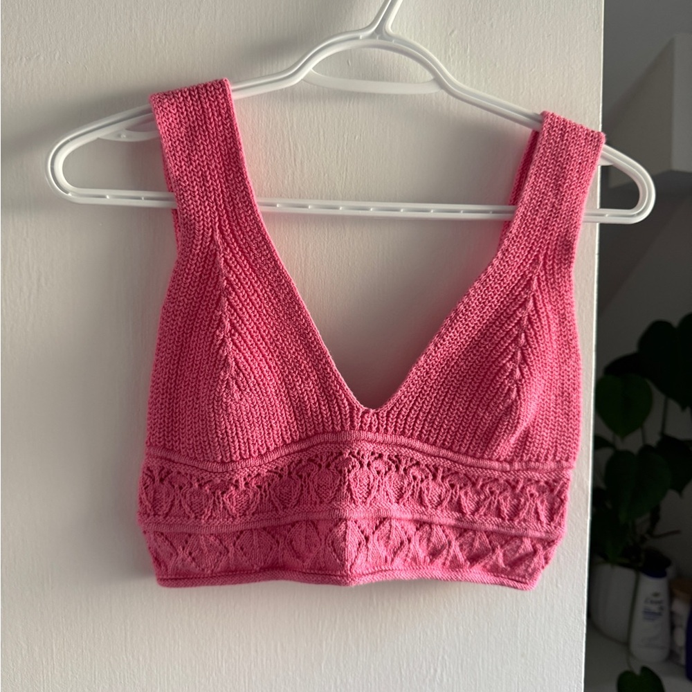 Zara Vibrant Pink Knit Top